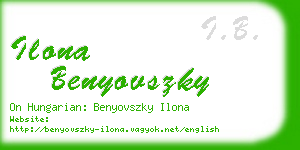 ilona benyovszky business card